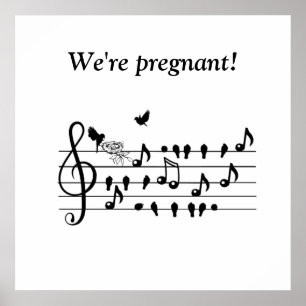 Benutzerdefiniertes Baby-Shower-Musik-Vogel-Noten- Poster