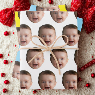 Benutzerdefiniertes Babygesicht, Lustiges benutzer Geschenkpapier Set