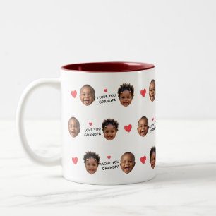 Benutzerdefiniertes Babygesicht-Muster mit 2 Fotos Zweifarbige Tasse