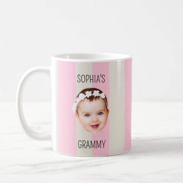 Benutzerdefiniertes Babygesicht-Streifen-Babygesic Kaffeetasse (Links)