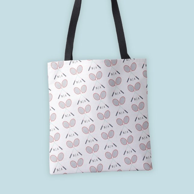 Benutzerdefiniertes Badminton-Racket-Muster Mit Mo Tasche (Custom Badminton Racket Pattern Monogrammed Tote Bag
)