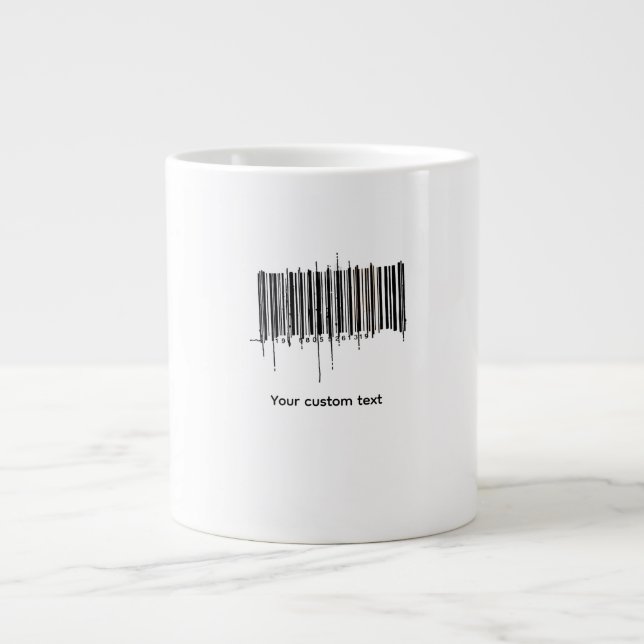 Benutzerdefiniertes Barcode-Textdesign Jumbo-Tasse (Vorderseite)