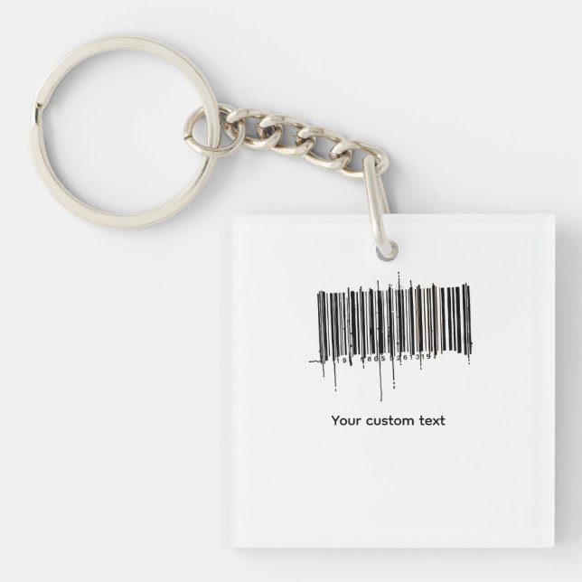Benutzerdefiniertes Barcode-Textdesign Schlüsselanhänger (Vorderseite)