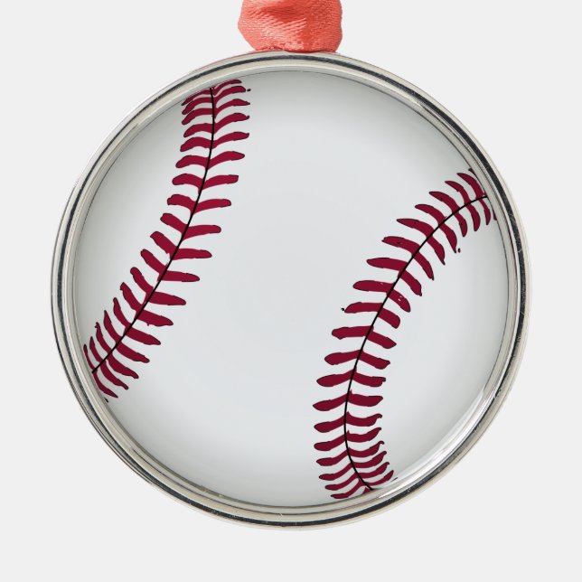 Benutzerdefiniertes Baseball Silbernes Ornament (Vorne)
