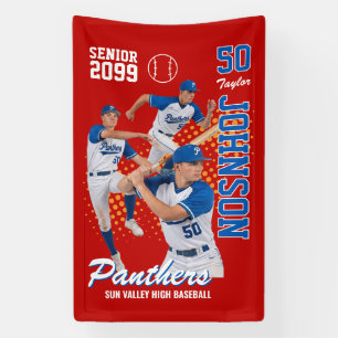 Benutzerdefiniertes Baseball-Team-Foto Senior Nigh Banner