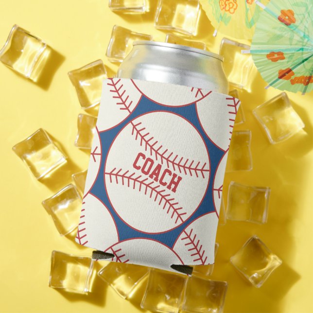 Benutzerdefiniertes Baseball-Trainermuster Blau Ro Dosenkühler (In Situ Sommer)