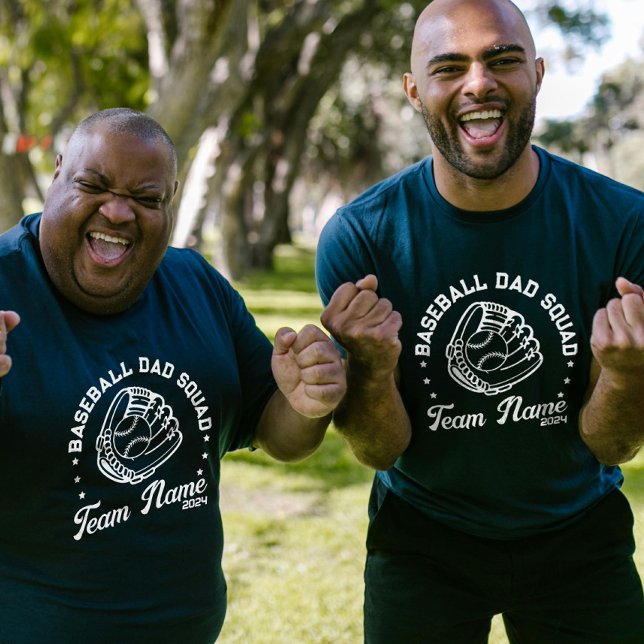 Benutzerdefiniertes Baseball-Vater-Quadrat mit Tea T-Shirt (Custom Baseball Dad Squad with Team Name Number T-Shirt)