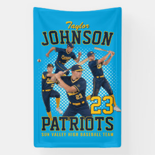 Benutzerdefiniertes Baseballspieler-Foto Retro-Boo Banner