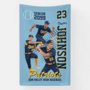 Benutzerdefiniertes Baseballspieler-Foto Senior Ni Banner
