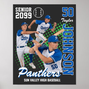 Benutzerdefiniertes Baseballteam-Foto Senior Night Poster