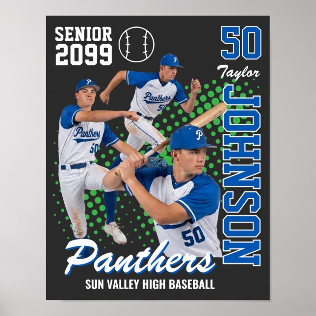 Benutzerdefiniertes Baseballteam-Foto Senior Night Poster (Vorne)