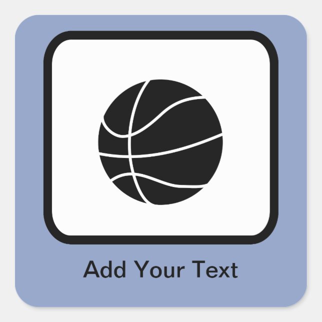 Benutzerdefiniertes Basketball-Logo Quadratischer Aufkleber (Vorderseite)