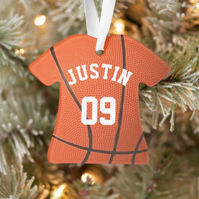 Benutzerdefiniertes Basketball-Monogramm mit Name  Ornament (Baum)