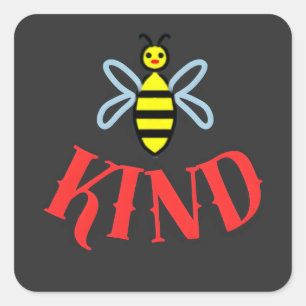 Benutzerdefiniertes Bee Kind personalisiertes Gesc Quadratischer Aufkleber