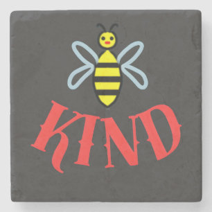 Benutzerdefiniertes Bee Kind personalisiertes Gesc Steinuntersetzer