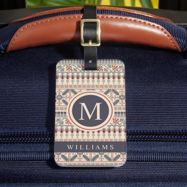 Benutzerdefiniertes Beige Pfirsichpink Grau Schwar Gepäckanhänger (Vorderseite Insitu 2)