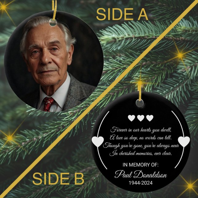 Benutzerdefiniertes Beileid für Foto und Text Keramik Ornament (Von Creator hochgeladen)