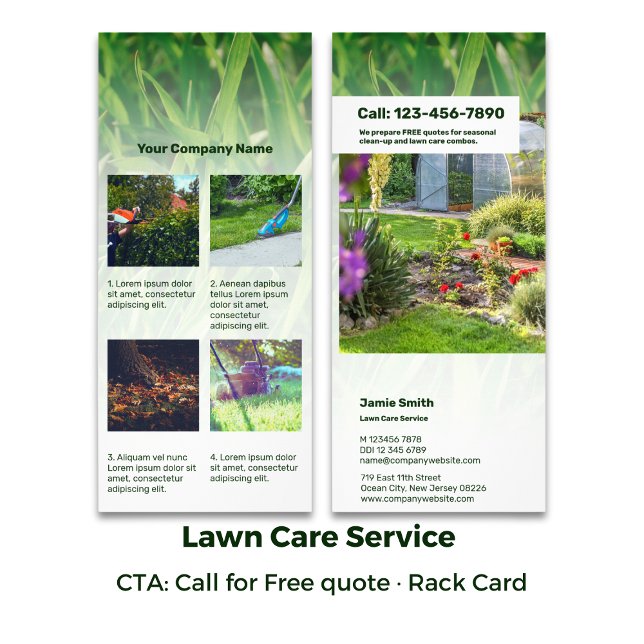 Benutzerdefiniertes Bild für die Pflegedienste Werbekarte (Lawn Care Services Information Custom Image Rack Card)