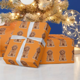 Benutzerdefiniertes Bildmuster für das Foto orange Geschenkpapier