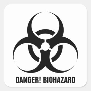 Benutzerdefiniertes Biogefährdung-/Textgefährdungs Quadratischer Aufkleber