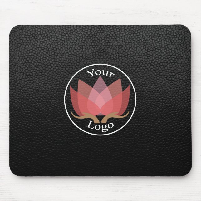 Benutzerdefiniertes Black Leather-LOGO Mousepad (Vorne)
