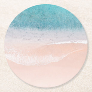 Benutzerdefiniertes Blanko-Muster für Strand Sand  Runder Pappuntersetzer