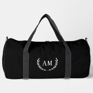Benutzerdefiniertes Blatt-Monogramm, schwarze All- Duffle Bag
