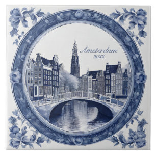 Benutzerdefiniertes Blau Delft Amsterdam Souvenir Fliese