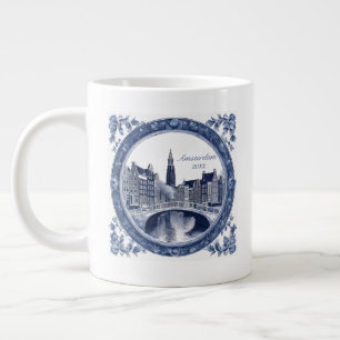 Benutzerdefiniertes Blau Delft Amsterdam Souvenir Jumbo-Tasse