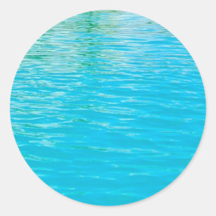 Benutzerdefiniertes Blau Grün Meerwasser Leere Vor Runder Aufkleber