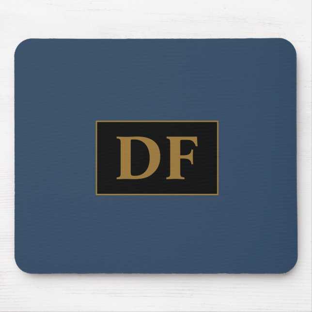 Benutzerdefiniertes Blau mit Gold-Initial-Maus-Pad Mousepad (Vorne)