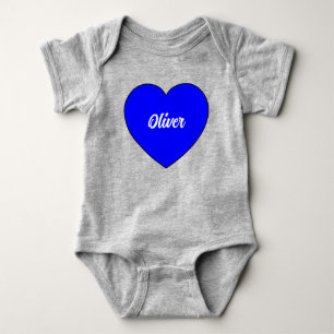 Benutzerdefiniertes blaues Herz mit Namen - Liebe Baby Strampler