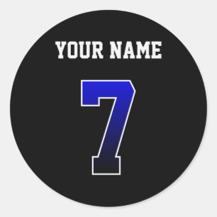 Benutzerdefiniertes Blaues Nummer 7 Personalisiert Runder Aufkleber