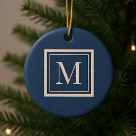 Benutzerdefiniertes blaues und vanille-farbenes ge keramik ornament