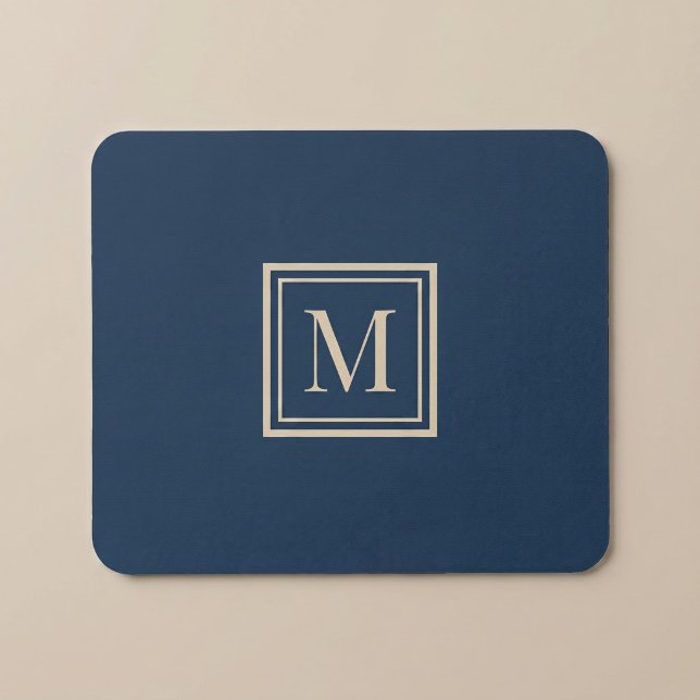 Benutzerdefiniertes blaues und Vanille-Monogramm m Mousepad (Von Creator hochgeladen)