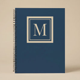 Benutzerdefiniertes blaues und Vanille-Monogramm m Notizbuch