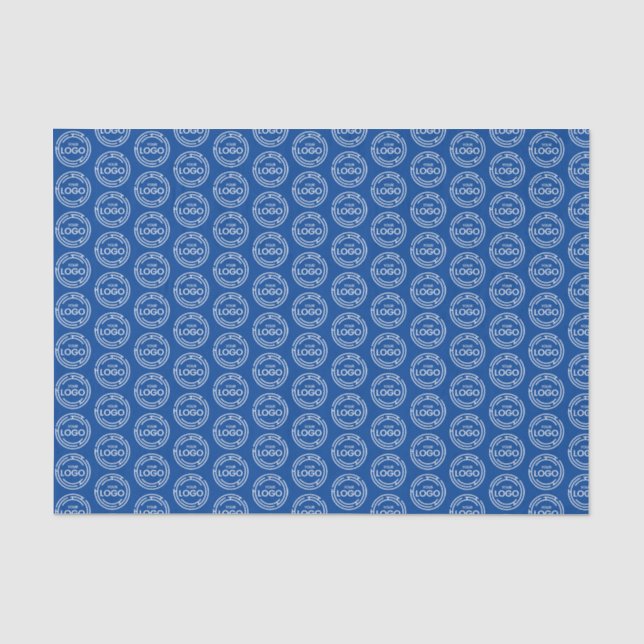 Benutzerdefiniertes Blue-Business-Logo Seidenpapier (Vorderseite)