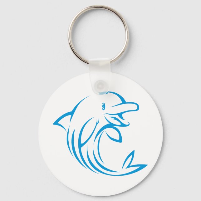 Benutzerdefiniertes Blue-Delphin-Logo Schlüsselanhänger (Vorderseite)