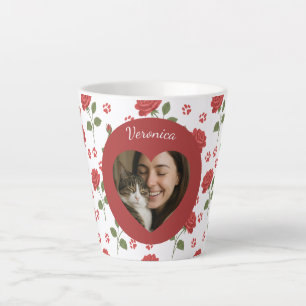 Benutzerdefiniertes Blumen-Haustier-Foto und Name Milchtasse