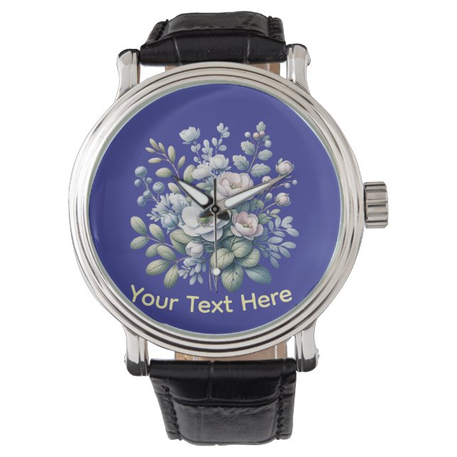 Benutzerdefiniertes Blumendesign  Armbanduhr (Vorderseite)