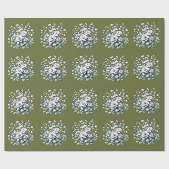 Benutzerdefiniertes Blumendesign  Geschenkpapier (Flach)