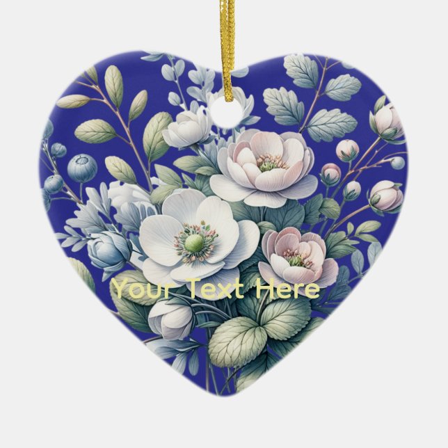 Benutzerdefiniertes Blumendesign Keramik Ornament (Vorne)