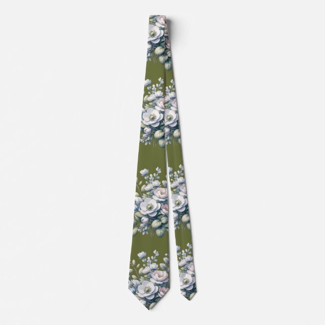 Benutzerdefiniertes Blumendesign  Krawatte (Vorderseite)
