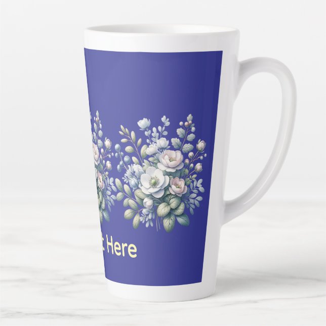 Benutzerdefiniertes Blumendesign  Milchtasse (Rechts)