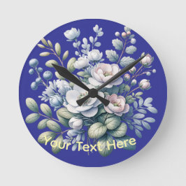 Benutzerdefiniertes Blumendesign  Runde Wanduhr