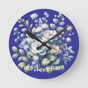 Benutzerdefiniertes Blumendesign Runde Wanduhr