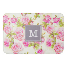 Benutzerdefiniertes Blumenmuster Alte Rose Monogra