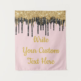 Benutzerdefiniertes Blush Pink Gold Glitzer Geburt Wandteppich