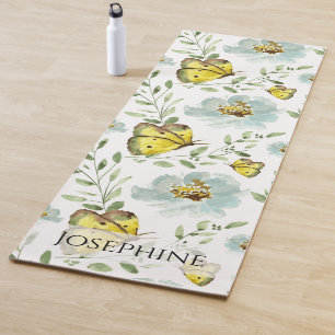 Benutzerdefiniertes Boho Wasserfarben-Schmetterlin Yogamatte