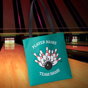 Benutzerdefiniertes Bowling-Team-Logo mit Spieler- Tasche